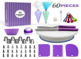 Foto van Huis inrichting 60pcs purper pastry bags tips icing piping nozzles for cream reusable cake decoratin