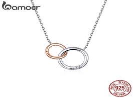Foto van Sieraden bamoer double circle chain necklace for women rose gold color 925 sterling silver miss love