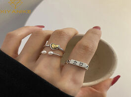 Foto van Sieraden xiyanike 925 sterling silver korean ins love heart digital pearl open ring female light lux