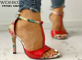 Foto van Schoenen 2020 printing zapatos red fashion summer sexy exquisite 10cm high heels ladies increased st