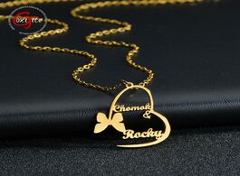 Foto van Sieraden goxijite trendy butterfly heart pendants custom name necklaces women personalized gold hear
