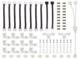 Foto van Elektrisch installatiemateriaal 95pcs 5050 4 pin led strip connector kit with t shaped l jumpers lig