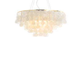 Foto van Lampen verlichting modern shell chandelier gold chrome metal living room restaurant hanging light fi