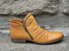 Foto van Schoenen 2020 shoes women ankle boots pu leather zipper for autumn winter short punk flat ladies bot