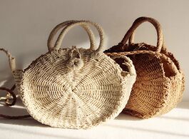 Foto van Tassen abhc bohemian handmade large basket handbag women straw woven bag girls beach shoulder cross 