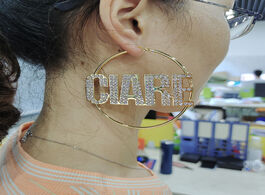 Foto van Sieraden dodoai bling name earrings custom hoop letter big personalised with statement words hiphop 