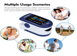 Foto van Schoonheid gezondheid medical finger oximeter oxygen saturation monitor blood pulse low battery volt