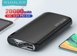 Foto van Telefoon accessoires kuulaa power bank 20000mah portable charging poverbank mobile phone external ba