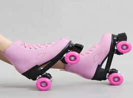 Foto van Sport en spel 2020 girls women adult kids roller skates pu leather skating shoes sliding quad sneake