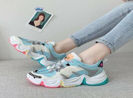 Foto van Schoenen nausk women platform shoes flat casual rainbow jelly sole comfortable breathable sneakers f