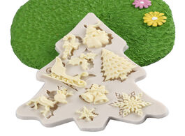 Foto van Huis inrichting christmas tree elk snowflake pattern mold silicone handmade chocolate cake decoratio