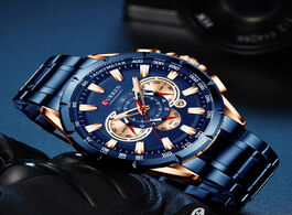 Foto van Horloge curren watches men luminous hands clock fashion style wristwatches with stainless steel casu