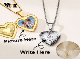 Foto van Sieraden vnox customize picture name women necklaces heart locket pendant family image personalized 