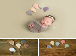 Foto van Baby peuter benodigdheden photo props wool felt balloon set flower girl shoot accessories newborn ph