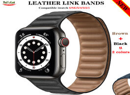 Foto van Horloge leather link for apple watch 6 band 44mm 40mm iwatch strap 38mm 42mm 1:1 original watchabnds