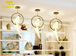 Foto van Lampen verlichting tomax modern paper crane metal chandelier for restaurant living room dining child
