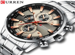 Foto van Horloge curren watch men s wristwatch with stainless steel band fashion quartz clock chronograph lum
