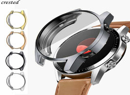 Foto van Horloge tpu case for huawei watch gt 2 46mm strap band soft plated all around screen protector cover