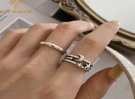 Foto van Sieraden xiyanike 925 sterling silver moon star thai open rings for women couples vintage simple par