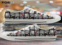 Foto van Schoenen forudesigns the nightmare before christmas pattern woman low top canvas shoes spring autumn