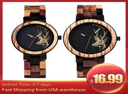Foto van Horloge bobo bird wood couple gift watches for women men elk wooden ladies quartz lover s wristwatch