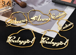 Foto van Sieraden personalized customized heart name earring stainless steel custom letter for women girl wed