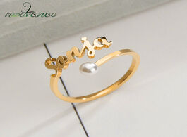 Foto van Sieraden nextvance new personalized name ring stainless steel custom adjustable pearl stone opening 