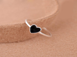 Foto van Sieraden fashion 925 sterling silver black square rings for women girls bijoux engagement statement 
