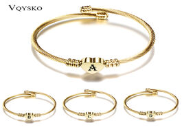 Foto van Sieraden gold color stainless steel heart a z letter bracelet bangle for woman jewelry alphabet char