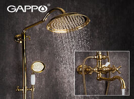 Foto van Woning en bouw gappo luxury gold bathroom shower faucets brass faucet mixer rainfall retro head set 