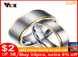 Foto van Sieraden vnox elegant customize couple rings for women men 6mm 8mm wedding bands jewelry stainless s