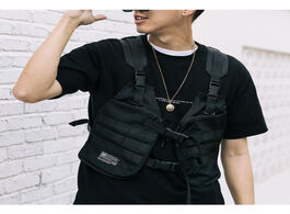 Foto van Tassen top designer black hip hop vest uniex tactical chest bag school youth streetwear kanye waist 