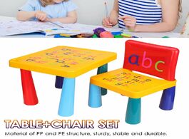 Foto van Meubels colorful kids chair table plastic children play study desk activity writing student furnitur
