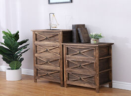Foto van Meubels creative nordic simple solid wood furniture bedroom bedside cabinet paulownia retro style li