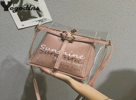 Foto van Tassen fashion lady transparent jelly shoulders bag handbags letter designer purse mobile phone mess