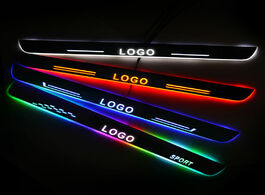 Foto van Auto motor accessoires customized static light acrylic led door sill scuff plate moving illuminated 