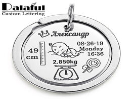 Foto van Sieraden personalized baby keychain name date of birth weight height for newborn commemorate customi
