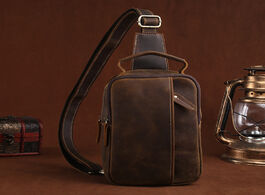 Foto van Tassen maheu male chest bags genuine leather crossbody bag men sling pack for casual one shoulder