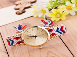 Foto van Horloge 2020 new hot selling popular ethnic style hand woven strap watch multi color bracelet wristb