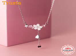 Foto van Sieraden trustdavis 925 sterling silver temperament shell flower chian heart necklace for women wedd
