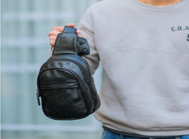 Foto van Tassen fashion simple men s small chest bag messenger korean casual soft leather shoulder outdoor sp