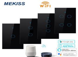 Foto van Elektrisch installatiemateriaal mekiss us smart touch switch light wifi network connection app contr