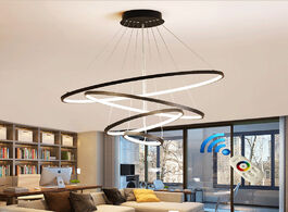 Foto van Lampen verlichting modern led chandelier 40 60 80cm circle lighting lustre ring lights living room d
