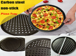 Foto van Huis inrichting 32cm non stick baking tool round carbon steel punching pizza mold tray 12 inch hot p