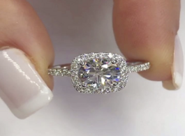Foto van Sieraden eternal 925 sterling silver rings finger fine jewelry inlay 2 carat diamond engagement wedd