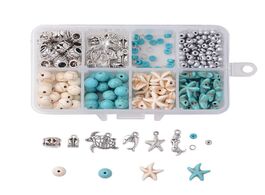 Foto van Sieraden jewelry making kit ocean theme diy sets with synthetic turquoise beads alloy pendants star 