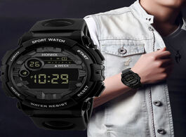 Foto van Horloge black smart watch luxury mens digital led date sport men outdoor electronic relogio masculin