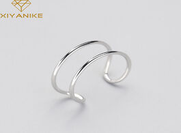 Foto van Sieraden xiyanike prevent allergy 925 sterling silver opening rings minimalist geometric double laye