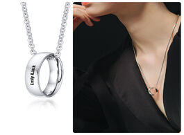 Foto van Sieraden custom name couples rings necklace for women men stainless steel band ring pendant necklace