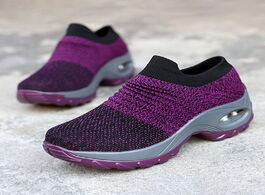 Foto van Schoenen women sneakers fashion breathable mesh casual shoes platform men slip on walking running